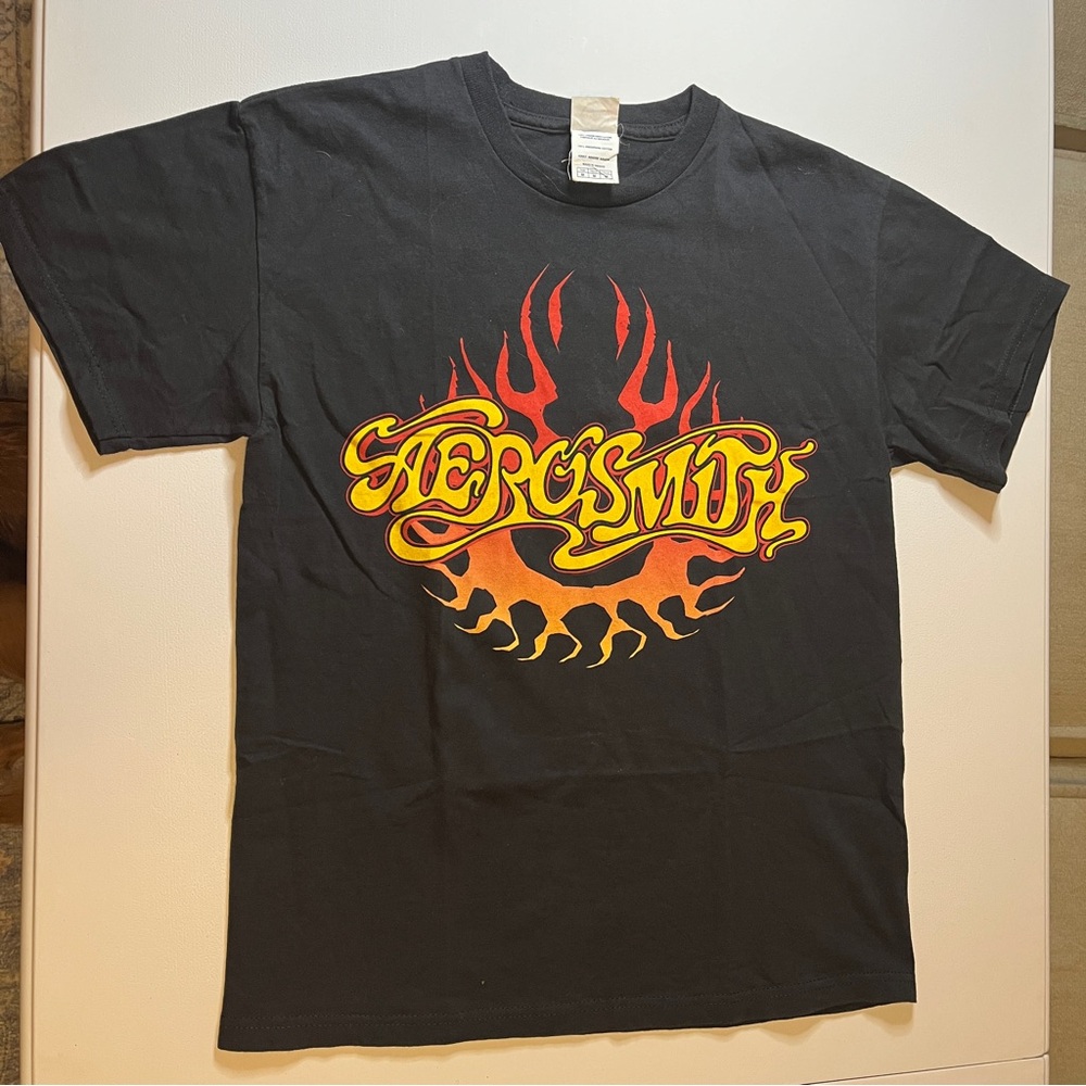 Aerosmith T-Shirt - Black w/ Red & Orange Flames